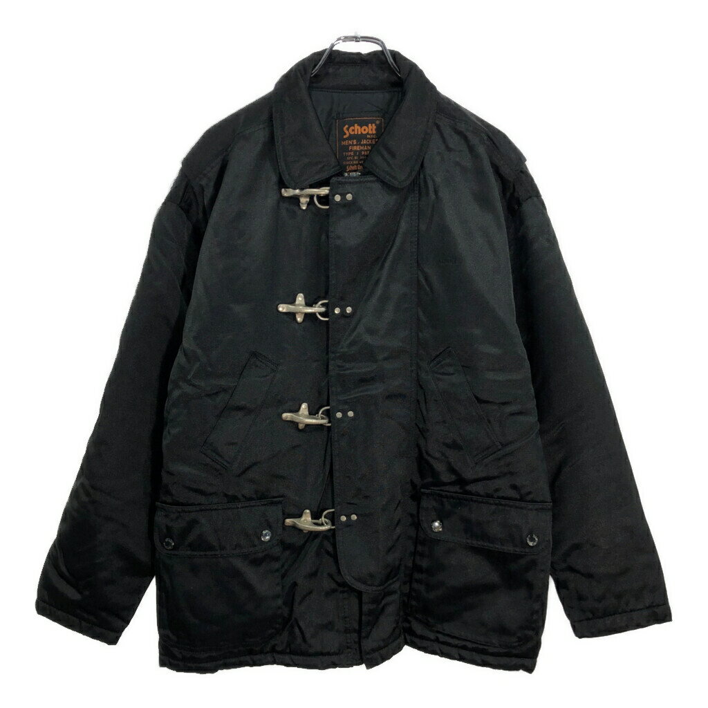Schott ショット ファイヤーマンジャケット ブラック(メンズ M)中古 古着 V1870(4)