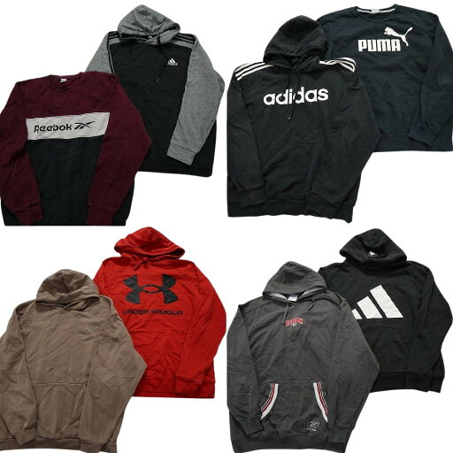 古着卸 まとめ売り スポーツブランドMIX スウェット 8枚セット (メンズ L ) アディダス 中古 古着 NB8553