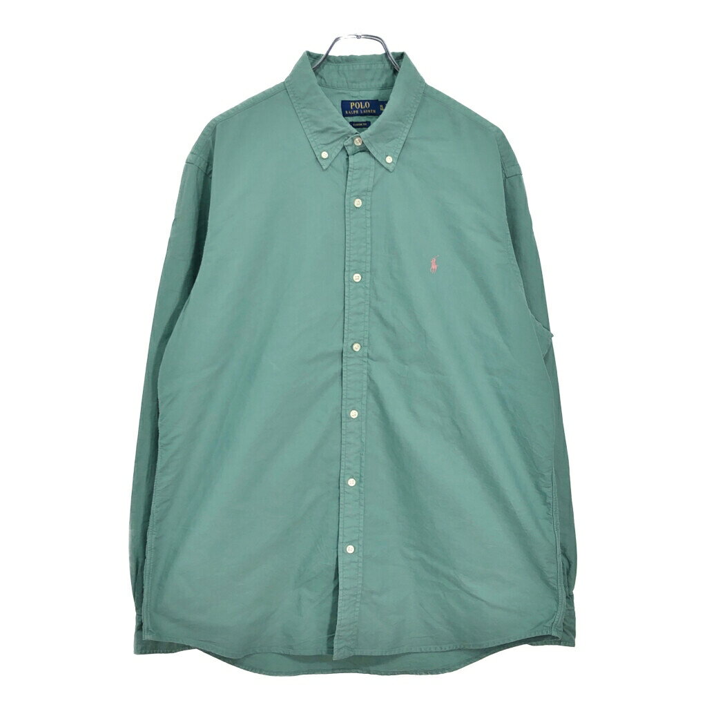 RALPH LAUREN ラルフローレン ボタンダウンシャツ グリーン(メンズ XL)中古 古着 V3222
