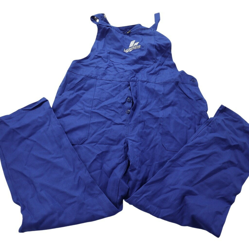 古着卸 まとめ売り ユーロワーク ワンポイント フレンチブルー オーバーオール 4枚セット (メンズ ) デッドストック 中古 古着 NB9162