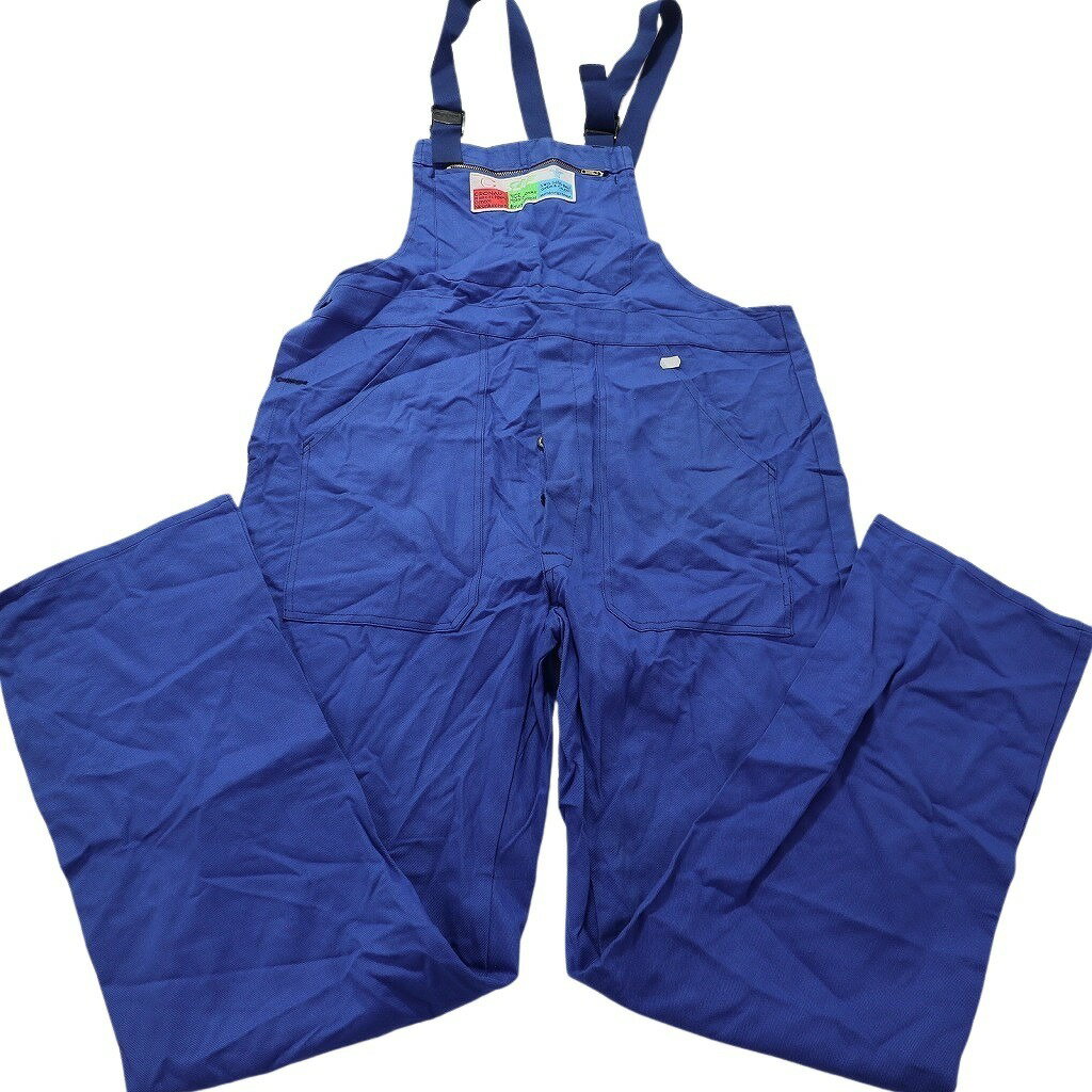 古着卸 まとめ売り ユーロワーク ワンポイント フレンチブルー オーバーオール 4枚セット (メンズ ) デッドストック 中古 古着 NB9162