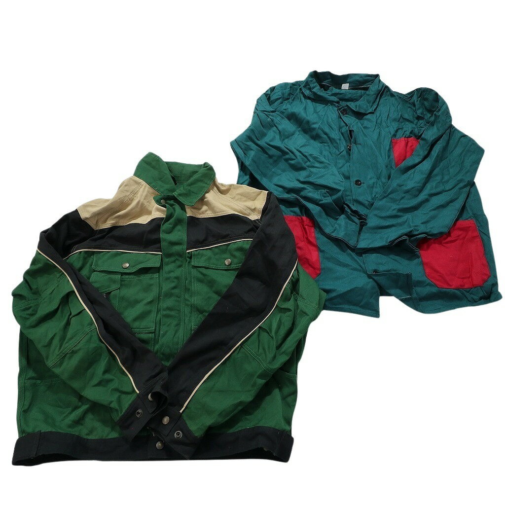 古着卸 まとめ売り ユーロワーク ジャケット MIX 6枚セット (メンズ ) 切替え ダブルフラップ 企業 カバーオール 中古 古着 NB9173