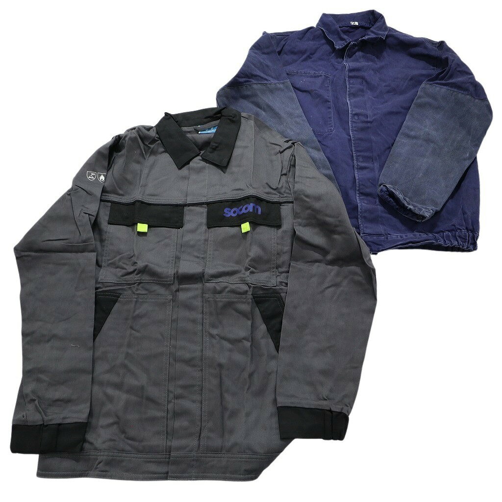 古着卸 まとめ売り ユーロワーク ジャケット MIX 6枚セット (メンズ ) 切替え ダブルフラップ 企業 カバーオール 中古 古着 NB9173