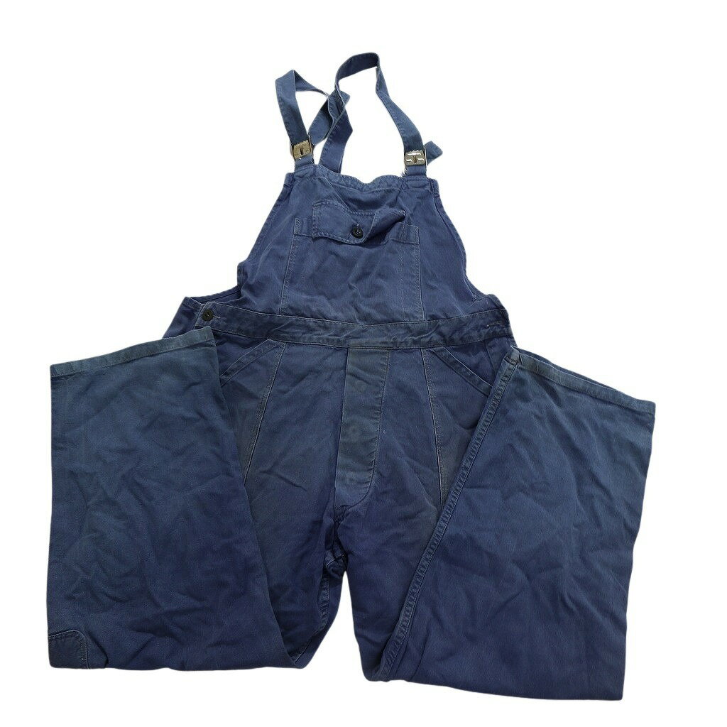 古着卸 まとめ売り ユーロワーク 無地 フレンチブルー オーバーオール 4枚セット (メンズ ) ワーク フェード 中古 古着 NB9189
