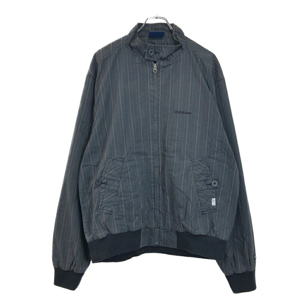 Dickies ディッキーズ ハリントンジャケット ストライプ グレー(メンズ XL)中古 古着 V3904