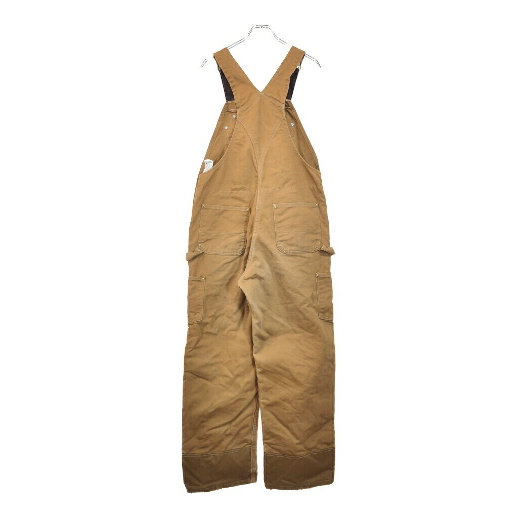 Carhartt カーハート 中綿 ダック ダブルニー ビブオーバーオール ライトブラウン(メンズ W36 L32)中古 古着 V3931