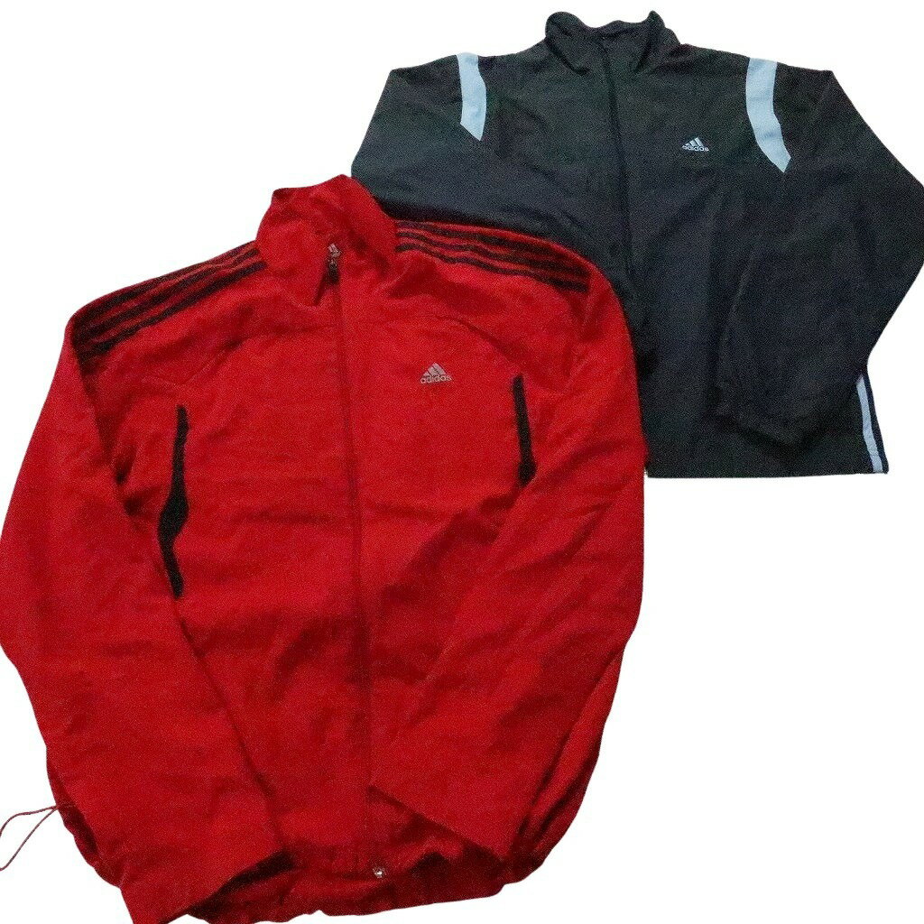 古着卸 まとめ売り アディダス ウインドブレーカー ジャケット 7枚セット (メンズ L ) チームロゴ 切替え ドローコード 中古 古着 NB9950