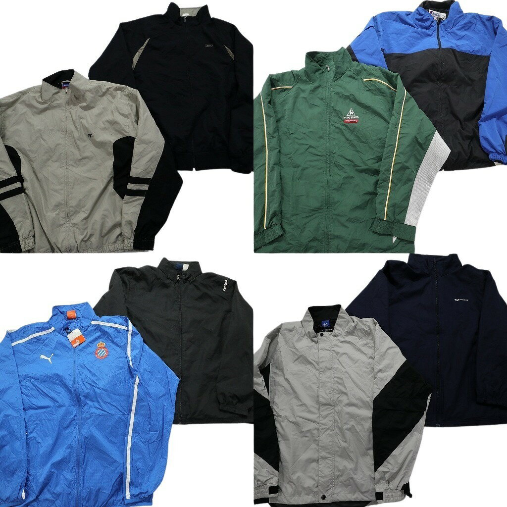 古着卸 スポーツブランドMIX ウインドブレーカー ジャケット 8枚セット (メンズ XL ) チャンピオン プーマ リーボック 中古 古着 NC0018