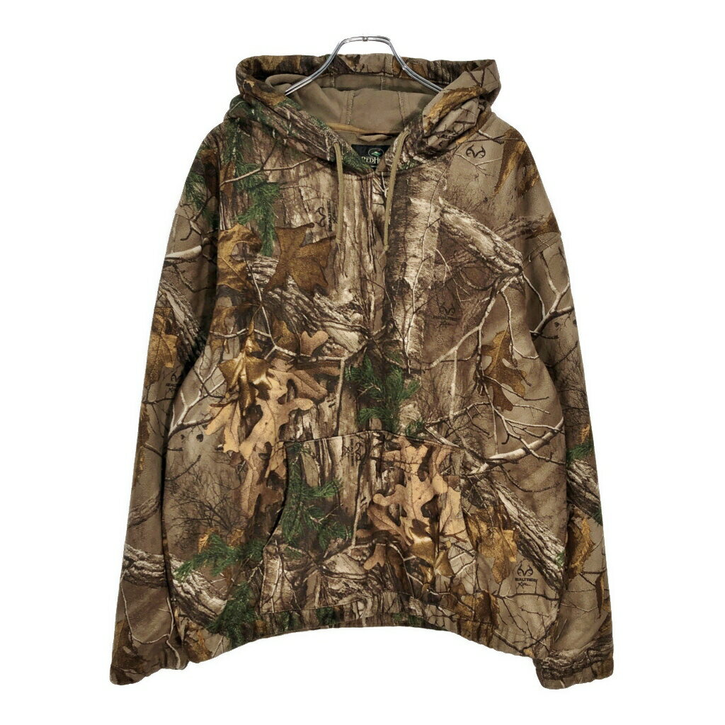 RED HEAD レッドヘッド リアルツリーカモ フリースパーカー アウトドア ブラウン(メンズ L)中古 古着 V..