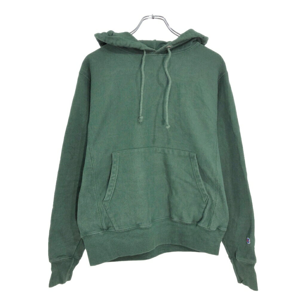 DESCRIPTION ブランドChampion/チャンピオン サイズ【サイズ】S【実寸】 肩幅：約44cm着丈：約60cm身幅：約54cm袖丈：約65cm 主な素材表地 : コットン 色グリーン 仕様 目無しREVERSE WEAVE リバースウィーブ 状態 汚れ：袖特記事項：変色、色褪せ 商品管理番号V4875 ABOUT ITEM商品撮影時の照明やお使いのモニター・ブラウザ等ご覧いただく環境により実物と商品画像の色が多少異なる場合がございます。全てアメリカからの輸入品ですがブランドやアイテムによりそれぞれサイズ感が異なります。生地の伸縮や厚み等、測定に多少の誤差が生じる場合がございますが、表記サイズと合わせまして実寸値を記載させていただいておりますので必ずご確認ください。新品や未使用品と記載があるもの以外は全て中古品ですので、程度は異なりますが使用感がございます。状態は慎重に確認し商品説明や画像により記載しておりますが、全てを記載することは中古品の特性上困難です。ご不明な点やご質問がございましたらお気軽にお問い合わせください。