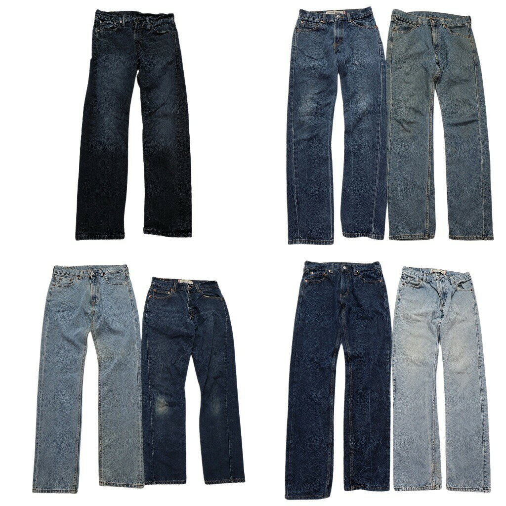 古着卸 まとめ売り リーバイス 505 デニム パンツ 7枚セット (メンズ 29 /30 ) フェード ライトブルー インディゴブルー 中古 古着 NC1275