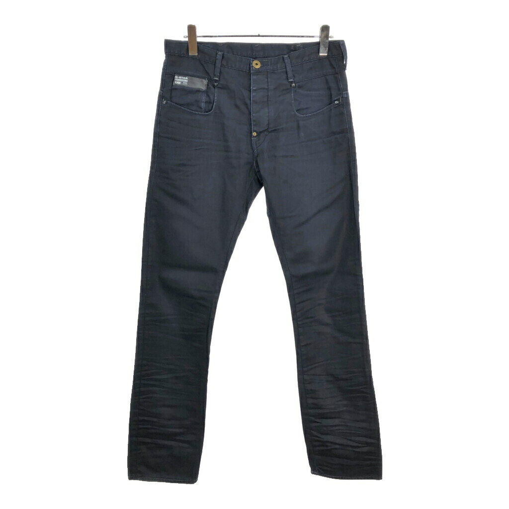 乐天商城 - イタリア製 G-STAR RAW ジースターロウ コーティング デニムパンツ ネイビー(メンズ W33 L34)中古 古着 V5293