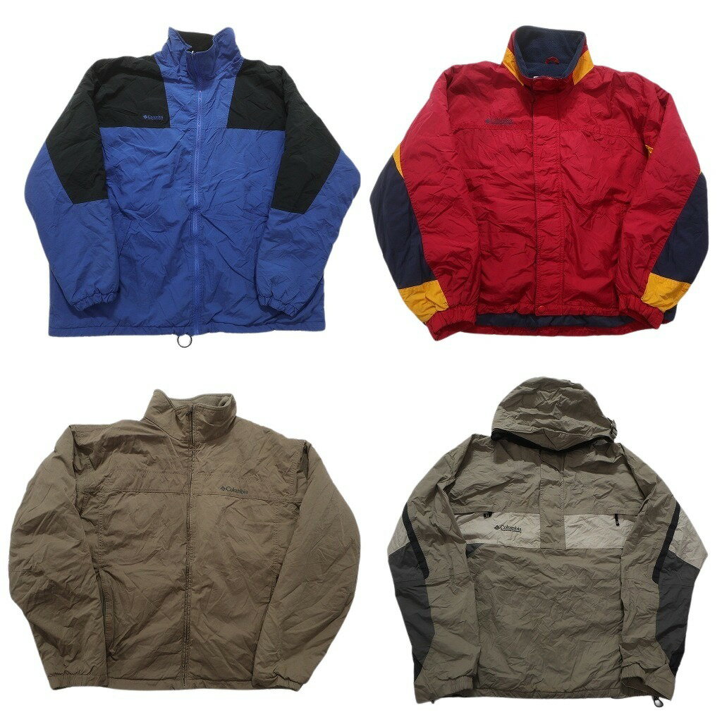 古着卸 まとめ売り コロンビア ヘビー ジャケット 4枚セット (メンズ XL /2XL ) マウンテンパーカー ナイロン 中古 古着 NC1957