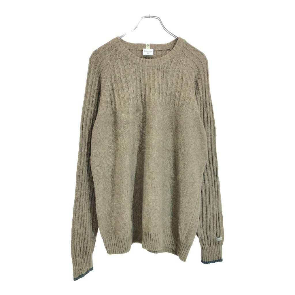 Knit Sweater - Columbia コロンビア コットンニット セーター アウトドア カーキ(メンズ L)中古 古着 V5771