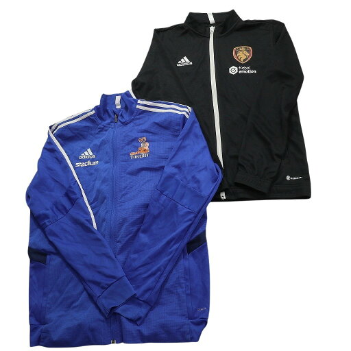 古着卸 まとめ売り アディダス フルジップ ジャージ 8枚セット (メンズ L /XL ) チームロゴ トラックジャケット 中古 古着 NC2381