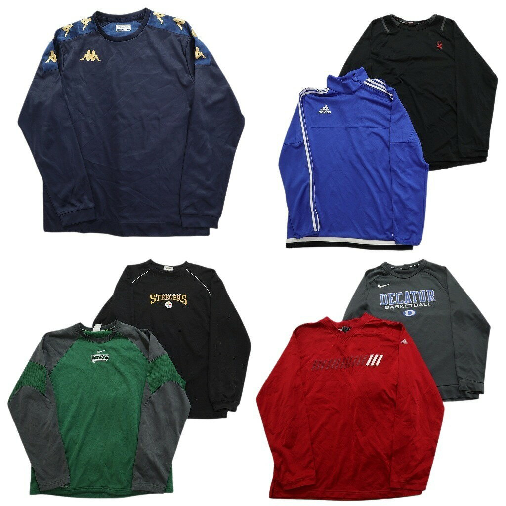 古着卸 まとめ売り スポーツブランドMIX ロンT 7枚セット (メンズ L /XL ) アディダス ナイキ カッパ スパイダー 中古 古着 NC2451