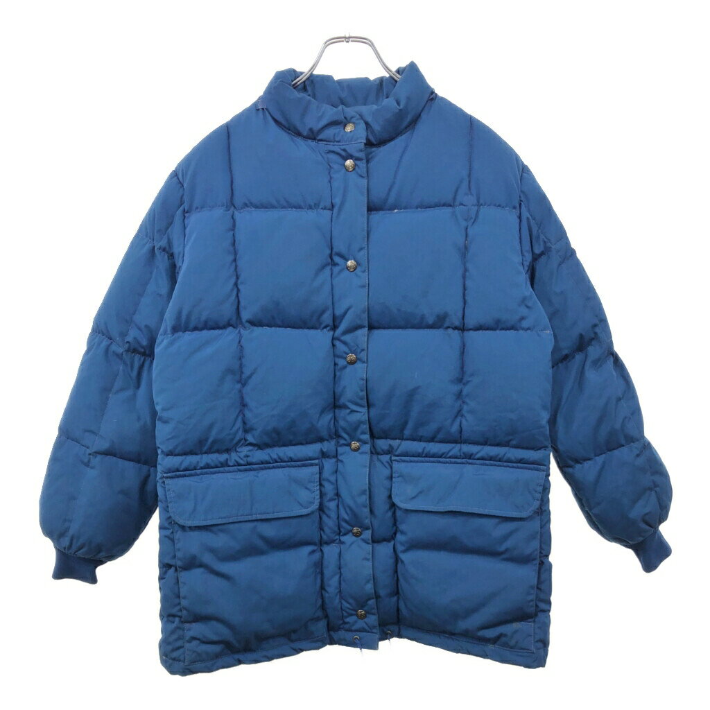 80年代 USA製 Eddie Bauer エディーバウアー ダウンジャケット アウトドア ブルー(レディース M)中古 古着 V5927