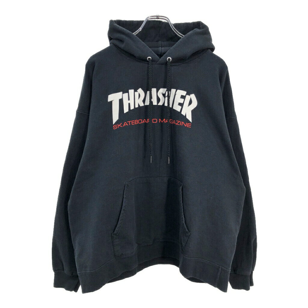 Rakuten - THRASHER スラッシャー ロゴ スウェットパーカー ブラック(メンズ L)中古 古着 V6281