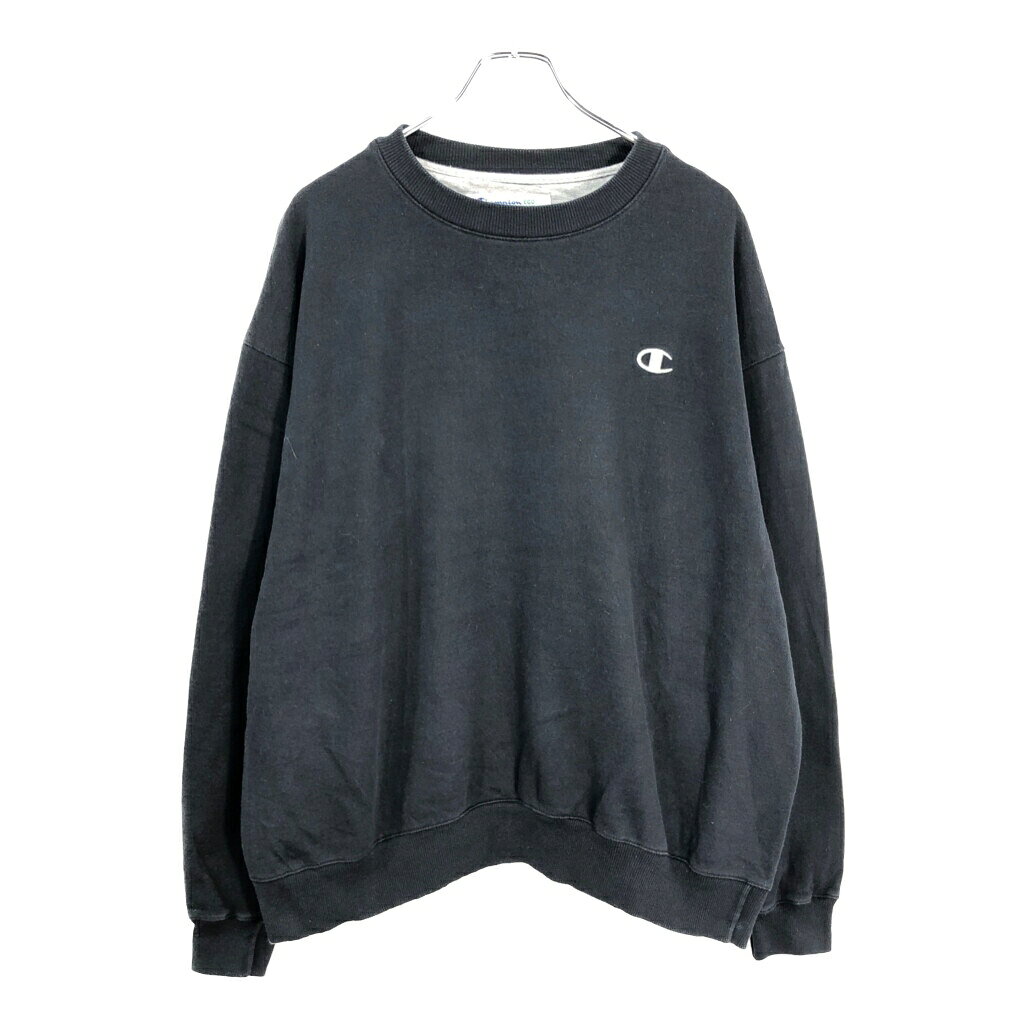 Rakuten - Champion チャンピオン ワンポイントロゴ スウェット ブラック(メンズ XL)中古 古着 V6320