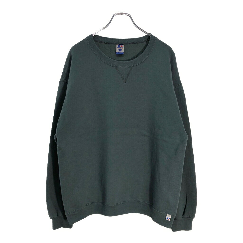 樂天商城 - RUSSELL ATHLETIC ラッセル 無地 スウェット グリーン(メンズ L)中古 古着 V6340