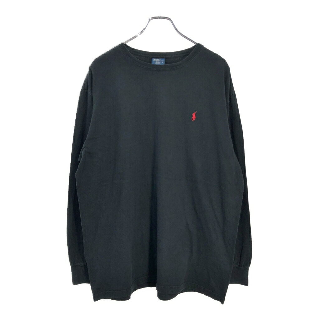 Polo by Ralph Lauren ポロ ラルフローレン ワンポイントロゴ 長袖Tシャツ ブラック(メンズ L)中古 古..