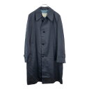 70年代 カナダ製 Aquascutum アクアスキュータム バルマカーンコート ブラック(メンズ 40 R)中古 古着 V6532