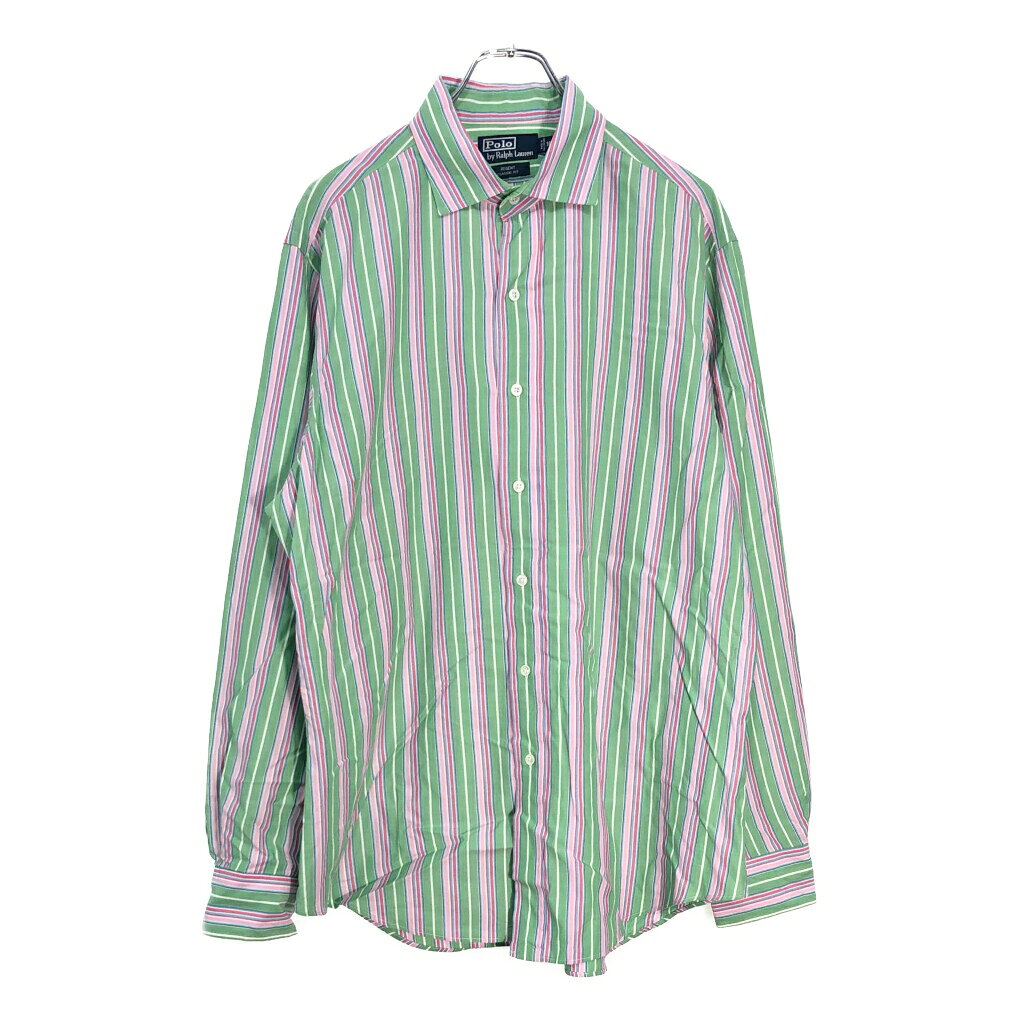 Polo by Ralph Lauren ポロ ラルフローレン REGENT ボタンダウン 長袖シャツ ストライプ マルチカラー(メンズ L)中古 古着 V7080
