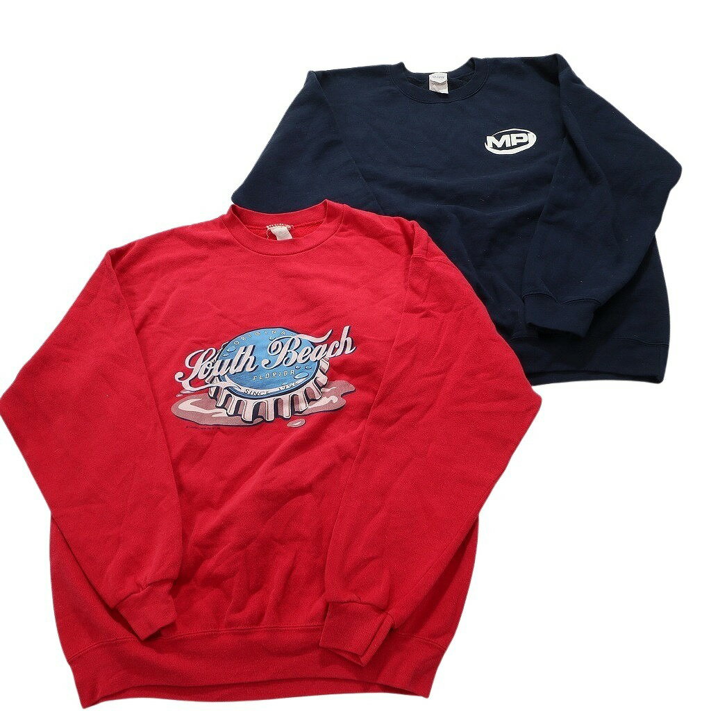 古着卸 まとめ売り カラー スウェット 8枚セット (メンズ L ) ヘンリーネック ライン 胸ポケット ラグラン 中古 古着 NC4145