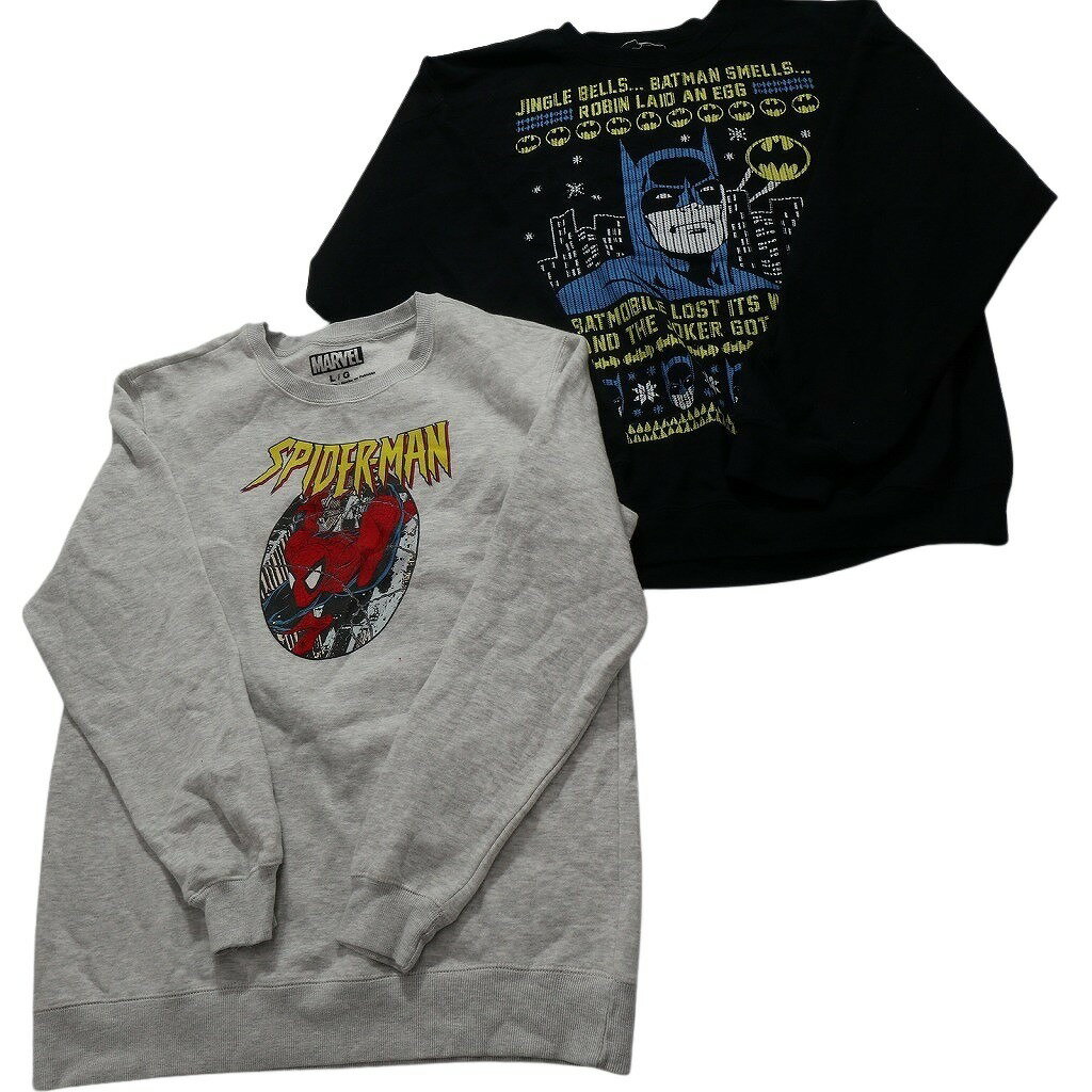 古着卸 まとめ売り アメコミ スウェット 8枚セット (メンズ L /XL /2XL ) スパイダーマン バットマン キャプテンアメリカ 中古 古着 NC4229
