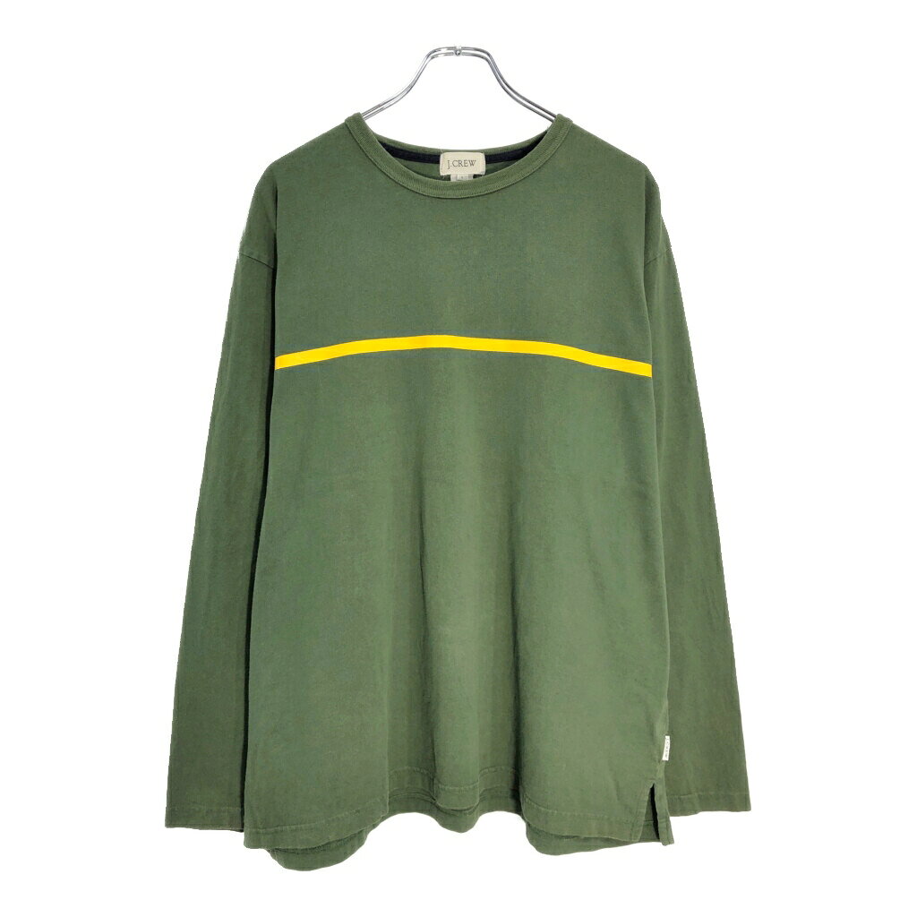 Rakuten - J.CREW ジェイクルー 長袖Tシャツ ボーダー グリーン(メンズ L)中古 古着 V7336