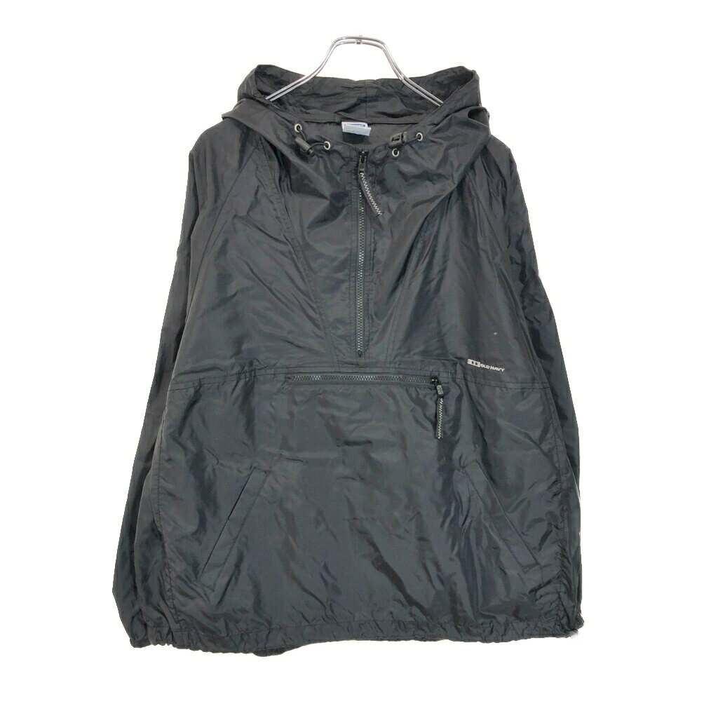 乐天商城 - 90年代 OLD NAVY オールドネイビー ナイロン アノラックパーカー ブラック(メンズ M)中古 古着 V7522