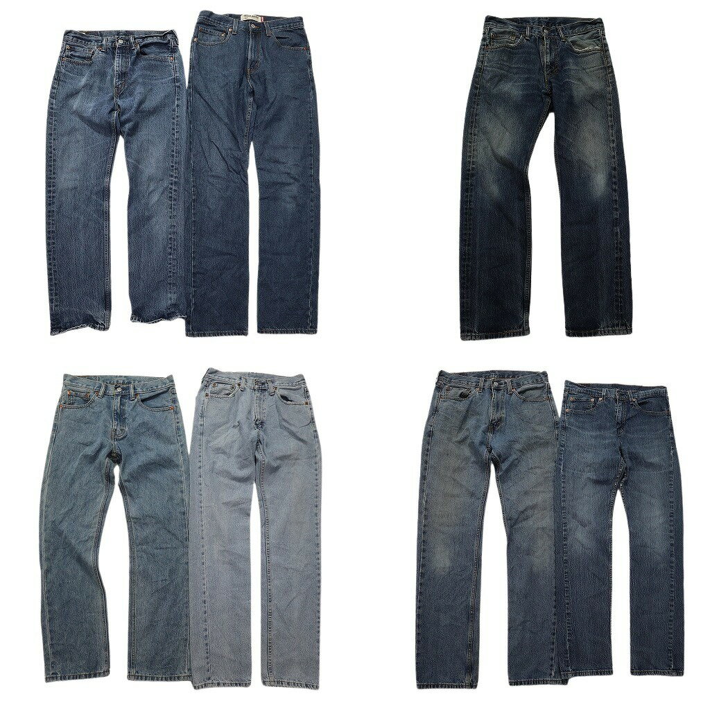 古着卸 まとめ売り リーバイス 505 デニム パンツ 7枚セット (メンズ 30 /31 ) アメカジ インディゴブルー 縦落ち NC4814