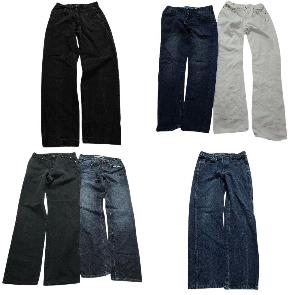 古着卸 まとめ売り ブランドmix デニム パンツ 6枚セット (メンズ 24 /30 /32 ) ラスラー アディダス GUESS 中古 古着 NC4847