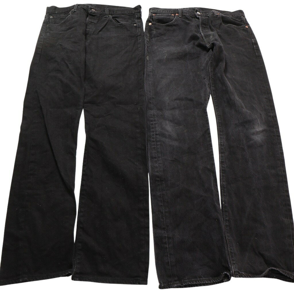 古着卸 まとめ売り リーバイス 501 ブラックデニム パンツ 8枚セット (メンズ 34 ) フェード ストレート ボタンフライ 中古 古着 NC4888