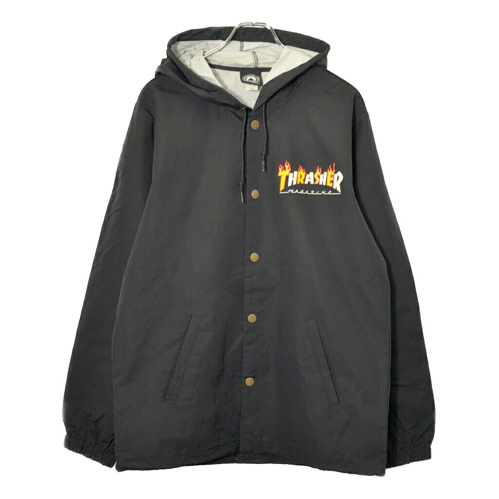 樂天商城 - THRASHER スラッシャー フーデッド ナイロンジャケット ブラック(メンズ M)中古 古着 V8293