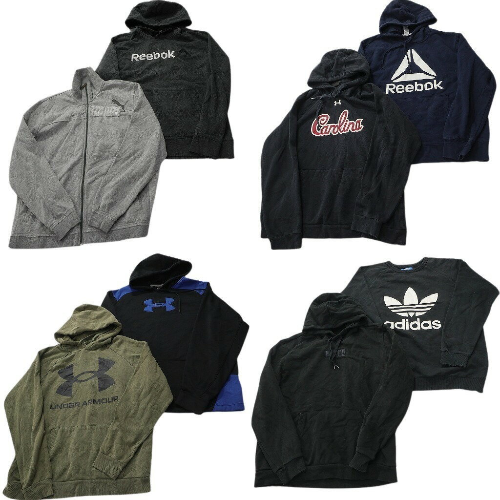 古着卸 まとめ売り スポーツブランドMIX スウェット 8枚セット (メンズ L ) アディダス リーボック プーマ 中古 古着 NC6852