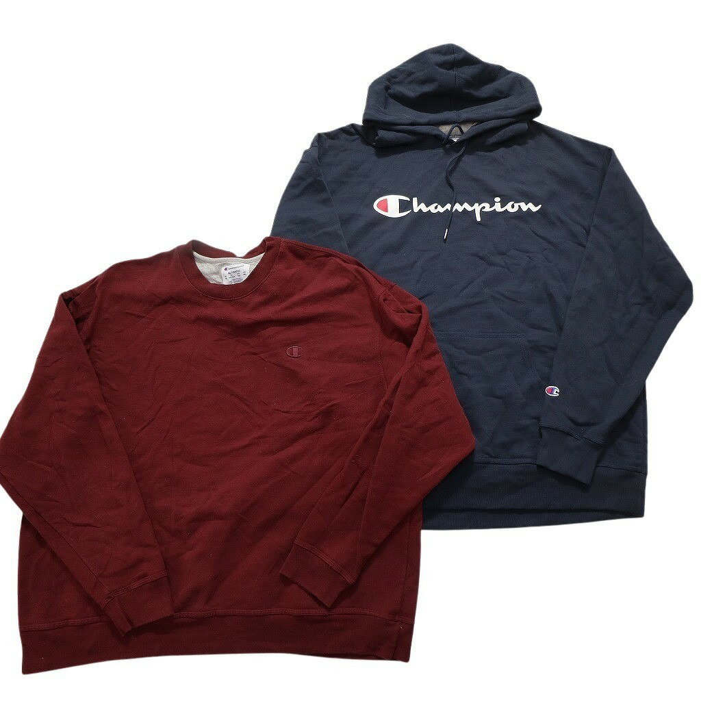 古着卸 まとめ売り チャンピオン Champion スウェット 8枚セット (メンズ 2XL ) 英文字 フーディー ロゴ ワンポイント 中古 古着 NC6965
