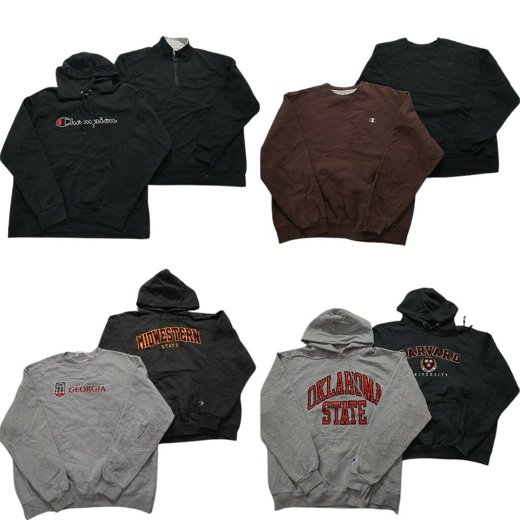 古着卸 まとめ売り チャンピオン Champion スウェット 8枚セット (メンズ XL ) ハーバード カレッジ 前V ミネソタ 中古 古着 NC6966
