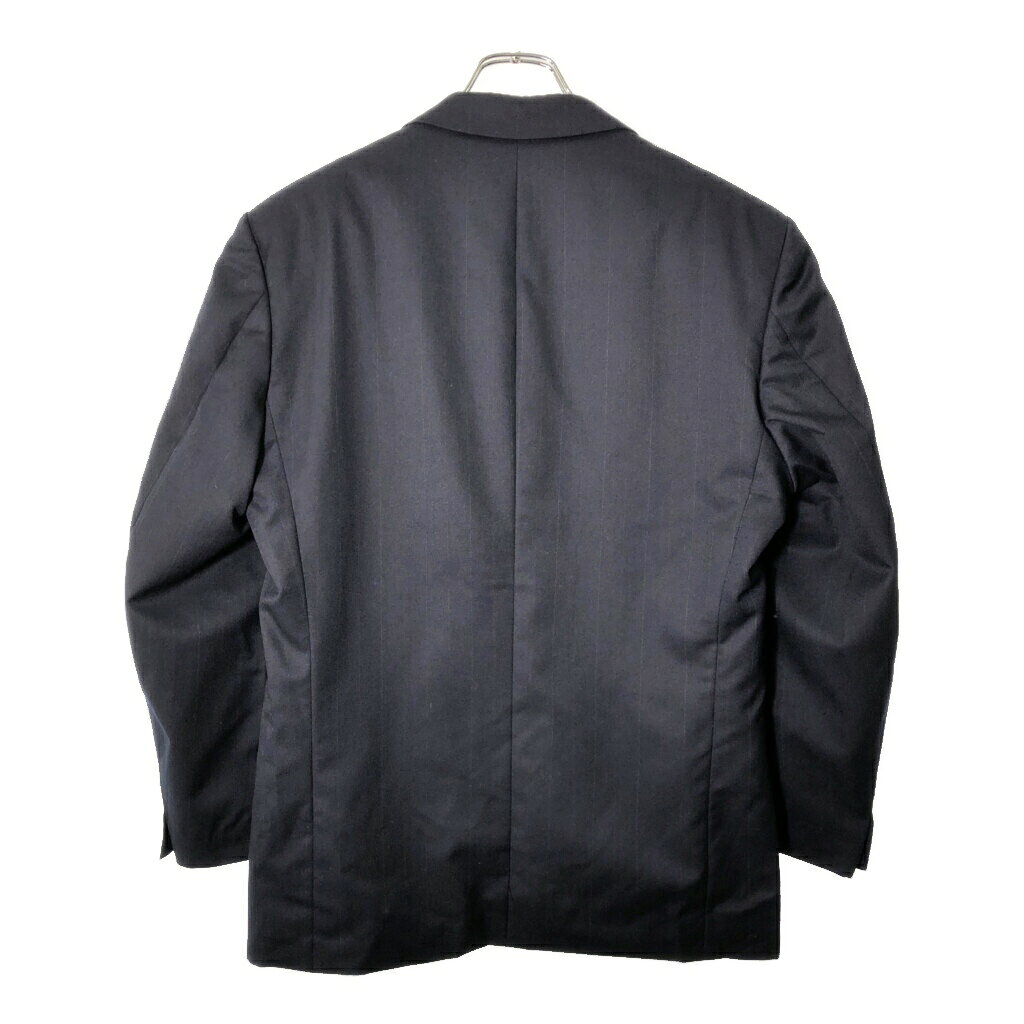 YAMAHISA USEDCLOTHINGSHOPの90年代 フランス製 YVES SAINT LAURENT イヴ サンローラン テーラードジャケット ストライプ ネイビー(メンズ S相当)中古 古着 V8956｜アングル2