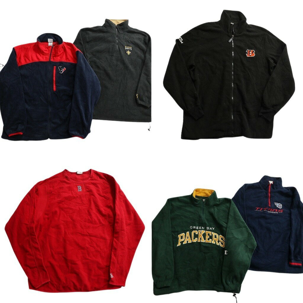 古着卸 まとめ売り プロチーム フリース 6枚セット (メンズ XL ) MLB NFL ベンガルズタイタンズ パッカ..
