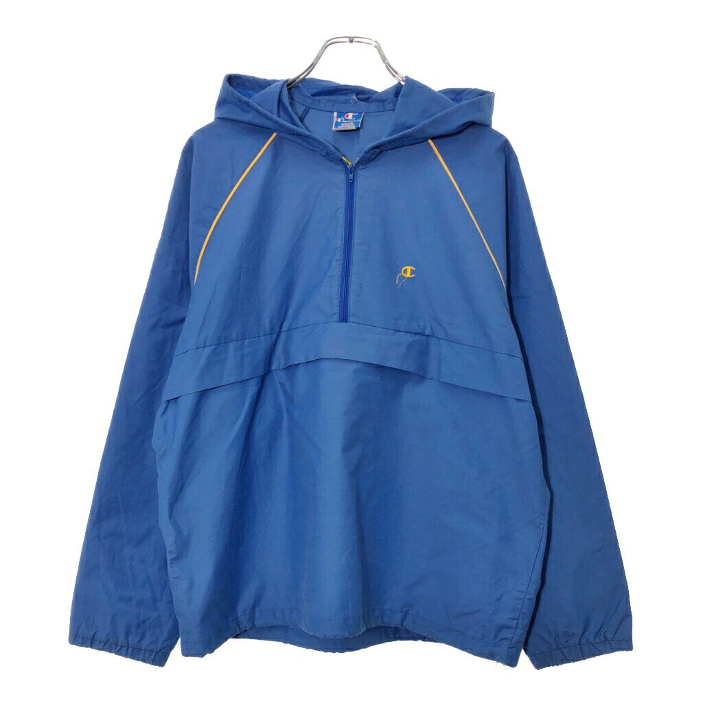 Rakuten - 90年代 USA製 Champion チャンピオン アノラックパーカー ブルー(メンズ M)中古 古着 X0421