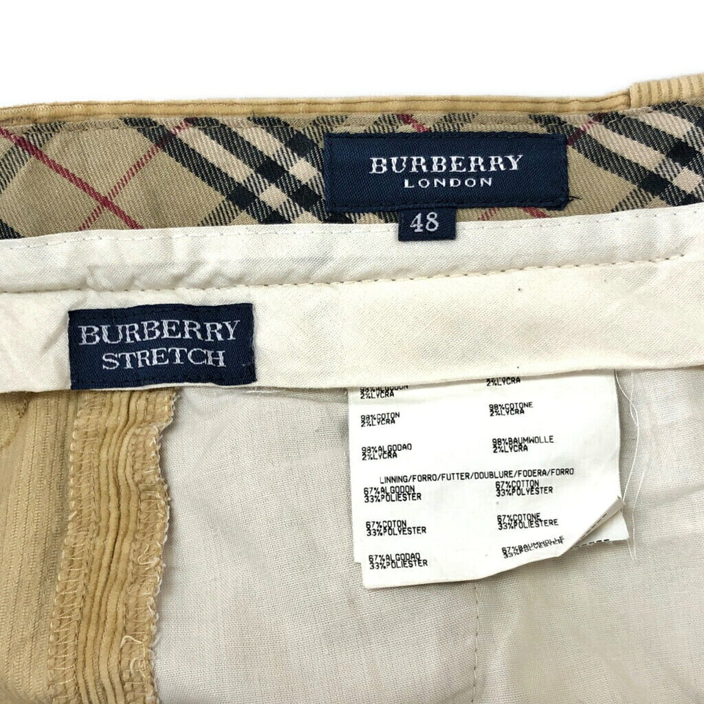 スペイン製 BURBERRY バーバリー タック コーデュロイパンツ ベージュ(メンズ 48)中古 古着 X0916 heb-webstore-10207076 YAMAHISA USEDCLOTHINGSHOP サンプル画像3