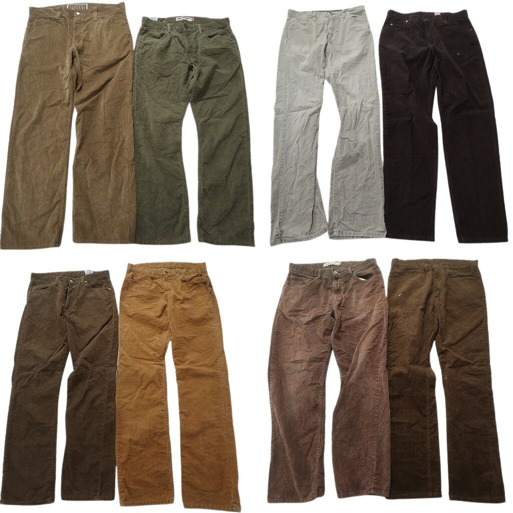 古着卸 まとめ売り リーバイス コーデュロイ パンツ 8枚セット (メンズ M /33 /34 /38 ) 514 559 ストレート ブラウン 中古 古着 ND2879