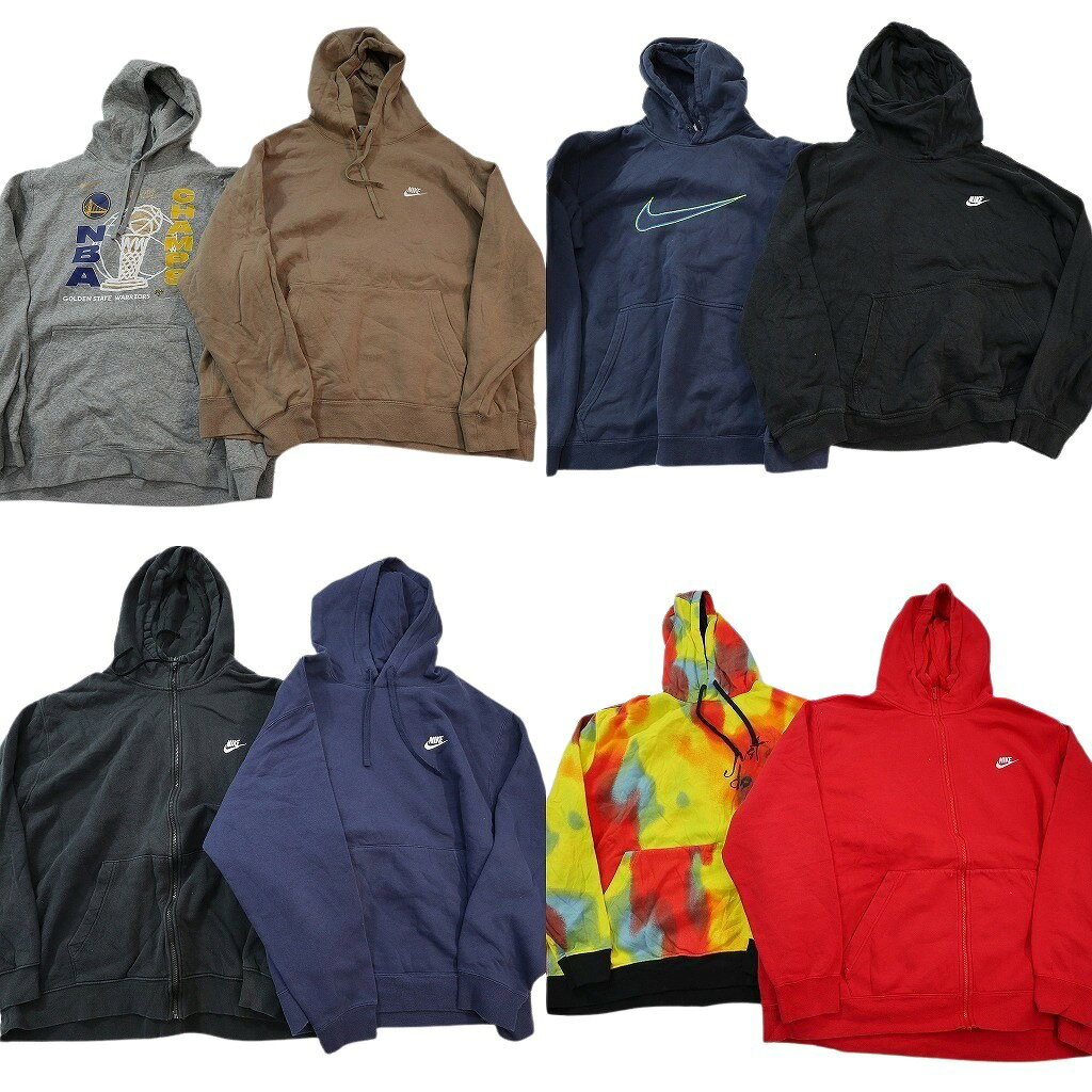 古着卸 まとめ売り ナイキ NIKE スウェット 8枚セット (メンズ 2XL /3XL ) タイダイ柄 スウォッシュロゴ プロチーム NBA 中古 古着 ND3022