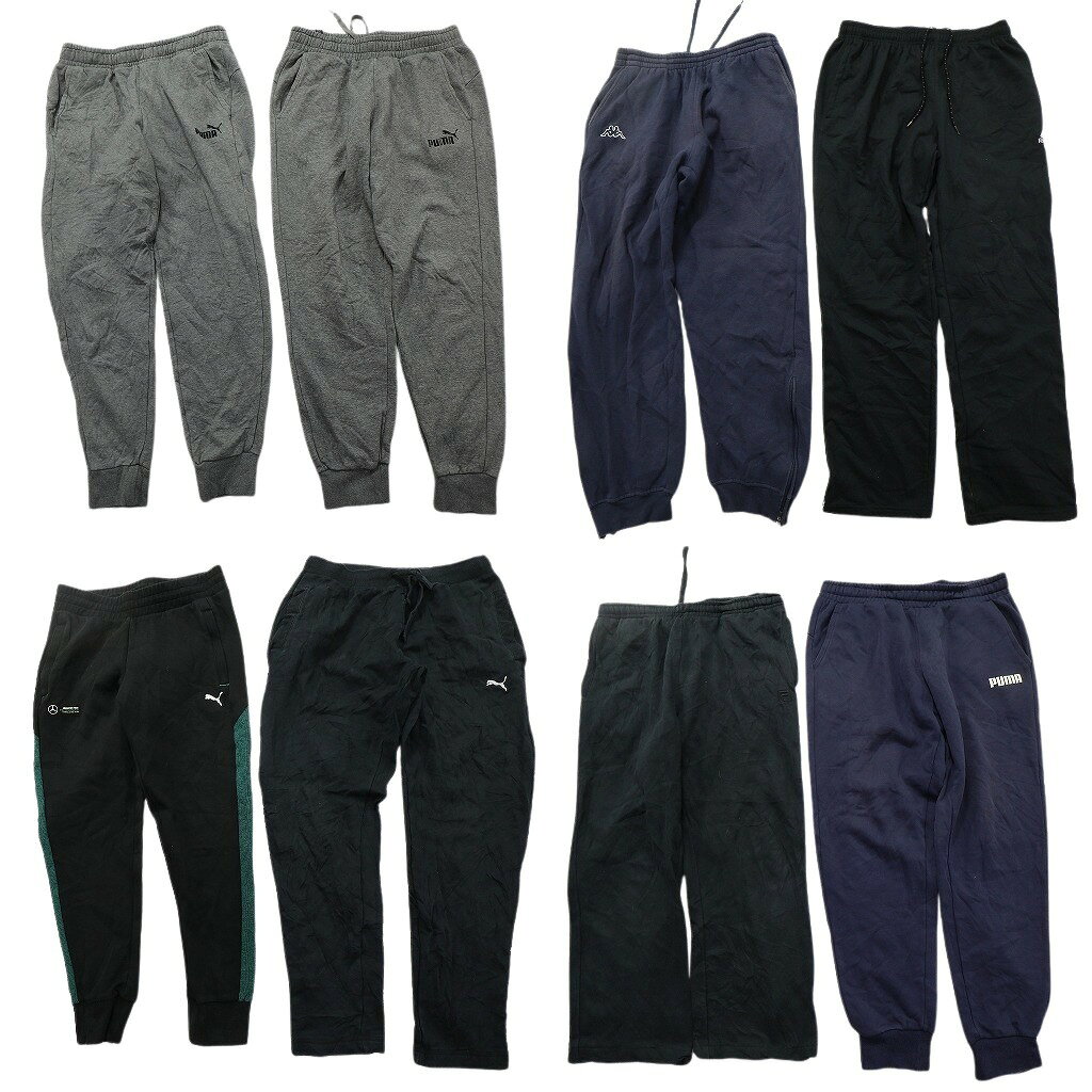 【訳あり】 古着卸 まとめ売り スポーツブランドMIX スウェット パンツ 8枚セット (メンズ L ) リーボック プーマ フィラ 中古 古着 ND3500
