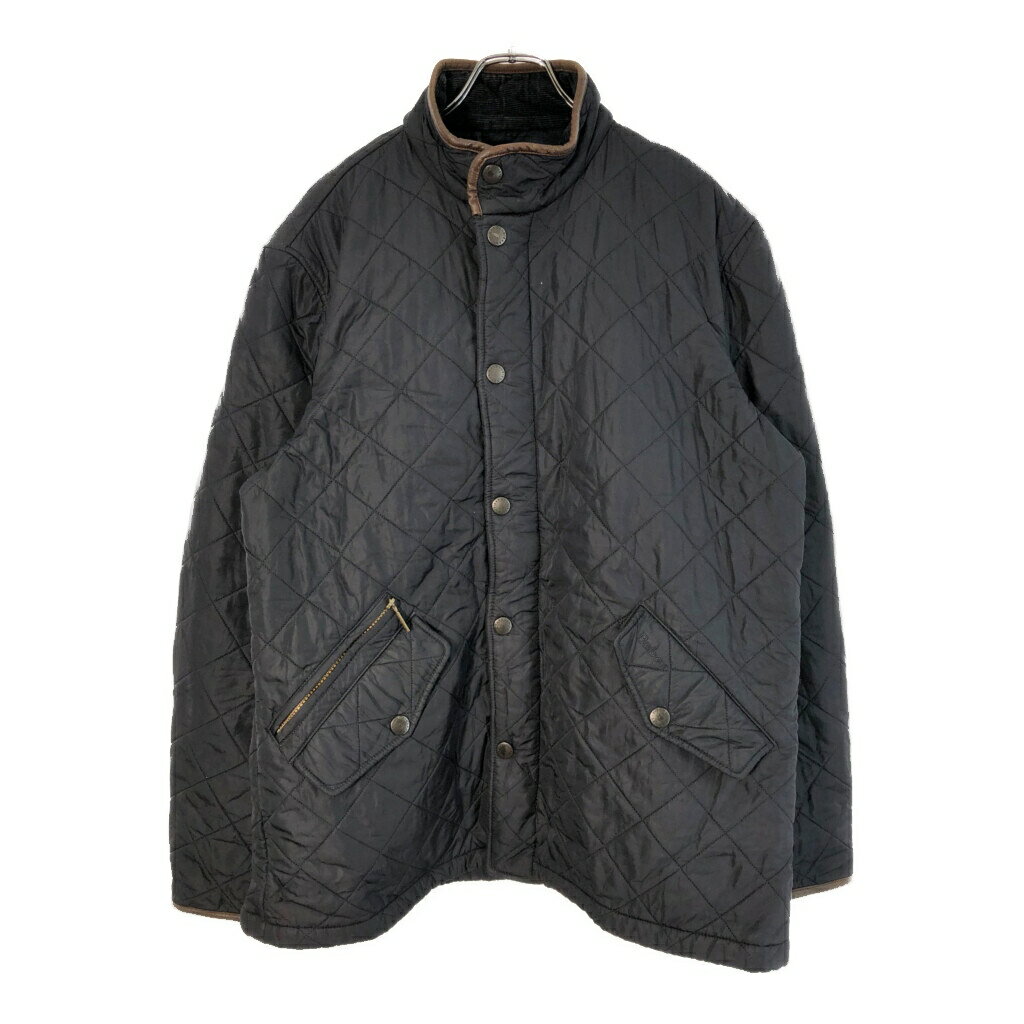 Barbour バブアー POWELL QUILT パウエル キルト キルティングジャケット ネイビー(メンズ XL)中古 古着 X2973