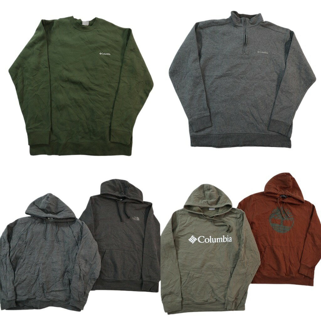 古着卸 まとめ売り アウトドアブランドMIX スウェット 6枚セット (メンズ L ) コロンビア ノースフェイス ティンバーランド 中古 ND5654