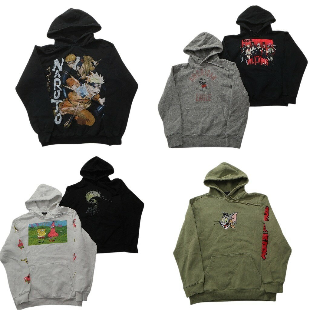 古着卸 まとめ売り キャラクター スウェット 6枚セット (メンズ S ) ナルト スポンジボブ トムとジェリー 中古 古着 ND5686