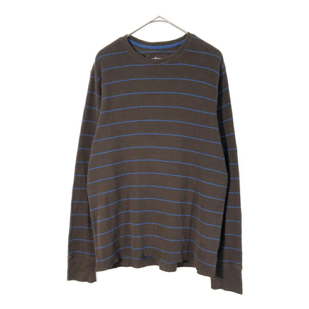 DESCRIPTION サイズ【サイズ】X-LARGE【実寸】 肩幅：約47cm着丈：約71cm身幅：約57cm袖丈：約70cm 主な素材表地 : コットン 色ブラウン 仕様 サーマルボーダー 状態 特記事項：毛羽立ち 商品管理番号X4041 ABOUT ITEM商品撮影時の照明やお使いのモニター・ブラウザ等ご覧いただく環境により実物と商品画像の色が多少異なる場合がございます。全てアメリカからの輸入品ですがブランドやアイテムによりそれぞれサイズ感が異なります。生地の伸縮や厚み等、測定に多少の誤差が生じる場合がございますが、表記サイズと合わせまして実寸値を記載させていただいておりますので必ずご確認ください。新品や未使用品と記載があるもの以外は全て中古品ですので、程度は異なりますが使用感がございます。状態は慎重に確認し商品説明や画像により記載しておりますが、全てを記載することは中古品の特性上困難です。ご不明な点やご質問がございましたらお気軽にお問い合わせください。