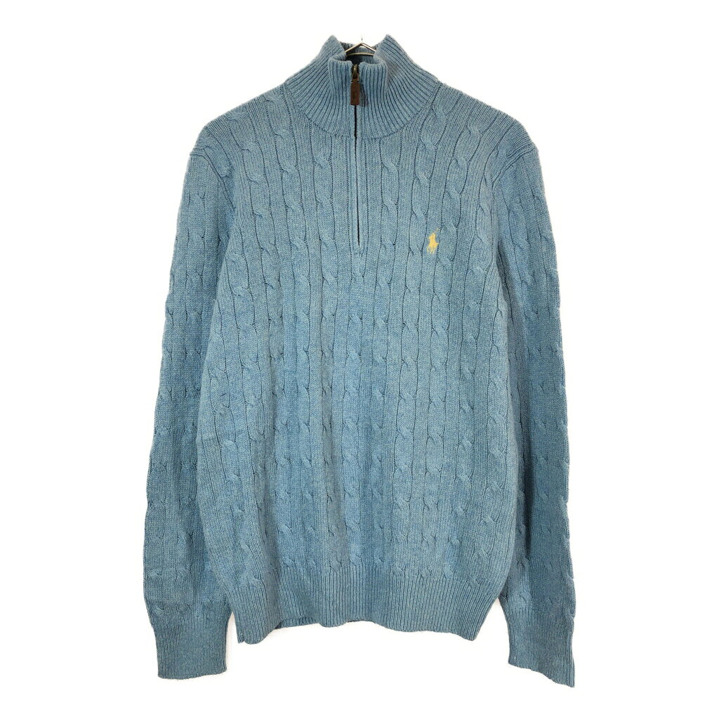 DESCRIPTION ブランドPolo by Ralph Lauren/ポロ ラルフローレン サイズ【サイズ】S【実寸】 肩幅：約43cm着丈：約61cm身幅：約51cm袖丈：約63cm 主な素材表地 : シルク 色ライトブルー 仕様 ハーフジップ 状態 商品管理番号X4436 ABOUT ITEM商品撮影時の照明やお使いのモニター・ブラウザ等ご覧いただく環境により実物と商品画像の色が多少異なる場合がございます。全てアメリカからの輸入品ですがブランドやアイテムによりそれぞれサイズ感が異なります。生地の伸縮や厚み等、測定に多少の誤差が生じる場合がございますが、表記サイズと合わせまして実寸値を記載させていただいておりますので必ずご確認ください。新品や未使用品と記載があるもの以外は全て中古品ですので、程度は異なりますが使用感がございます。状態は慎重に確認し商品説明や画像により記載しておりますが、全てを記載することは中古品の特性上困難です。ご不明な点やご質問がございましたらお気軽にお問い合わせください。